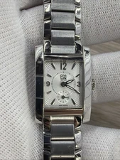 ESQ By Movado Swiss Women’s Quartz Watch E5298 Silver Tone Running New Battery