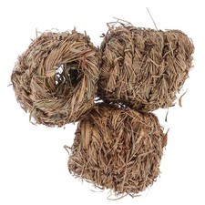 3Pcs Reusable Grass Nest for Bunny Hamster Coffee Pet Hideout Toy