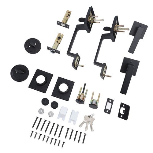 Set Maniglia Doppia Porta Spaziatura Foro Regolabile Resistente Moderna Quadrata KXFG - Foto 13 di 22