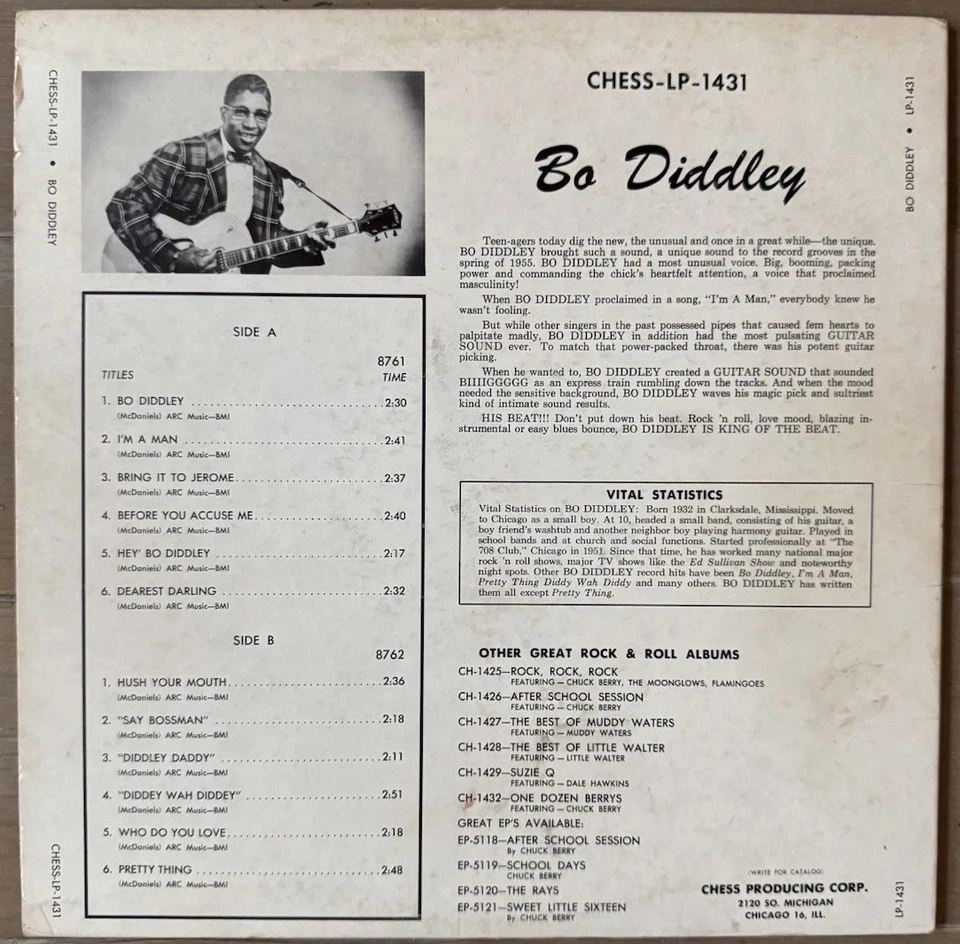 Bo Diddley🚨 ультра редкая 1958🥇First Pressing♟️шахматы LP1431, RCA моно Δ642 - Изображение 3 из 4