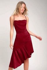 Lulus Burgundy Red  Asymmetrical Dress Small