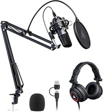 MAONO AU-A04H USB Microphone Kit with Headphones for PC, Podcast  Gaming