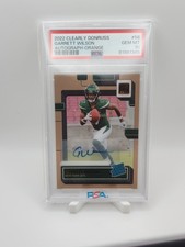 2022 Panini Clearly Donruss Rated Garrett Wilson #56 Orange Auto /75 PSA 10