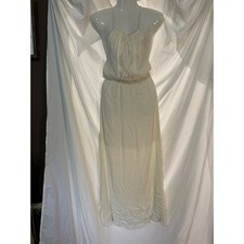 Living Doll Los Angeles Bohemian Sundress Women’s XS Ivory Lined Crochet Long
