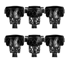 Collapsar Leather Pool Table Pockets Set of 6 Billiard Shield Pockets Black