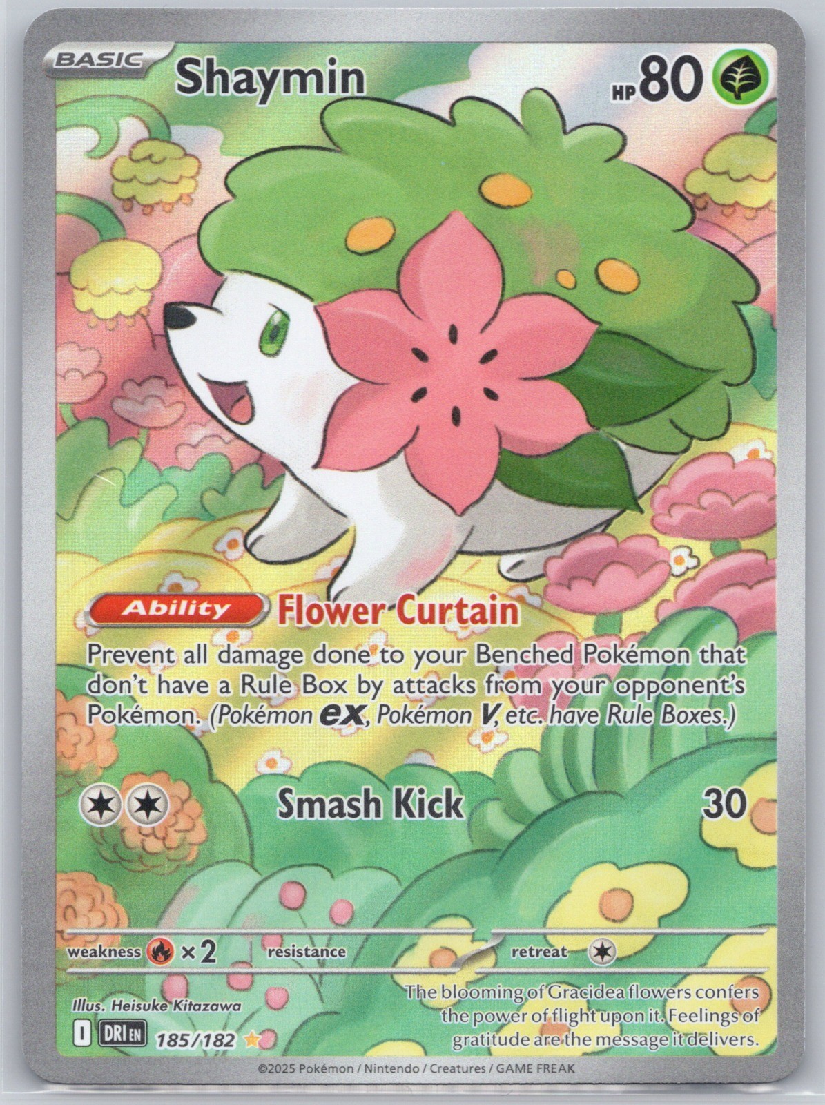 Shaymin 185/182 Illustration Rare SV10: Destined Rivals Pokemon TCG NM