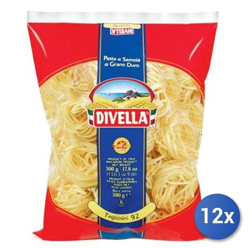 12X Multipack Divella Semolina 92 Nests Tagliolini Gr 500