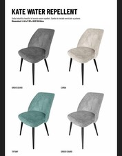 sedia set da 4 sedie moderne imbottite mod kate  vari colori  water repellent