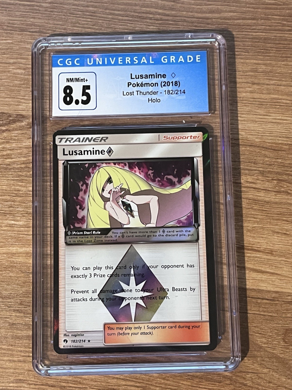 CGC 8.5 Pokémon TCG Trainer Lusamine 182/214