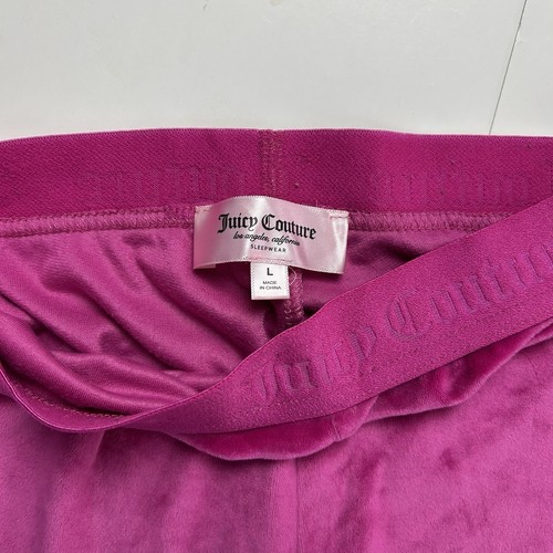 Y2K Juicy Couture Ropa de dormir Pantalones cortos de terciopelo Deletrear Rosa Salón Para mujeres Talla L - Imagen 4 de 4