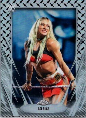 2026 Topps Chrome WWE #34 Sol Ruca Diamond Plate Refractor