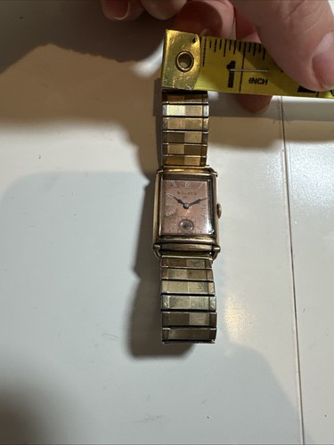 32. Reloj Segunda Guerra Mundial Era Bulova Tank President Oro Rosa Cuerda Oro 14K Relleno FUNCIONA - Imagen 5 de 21