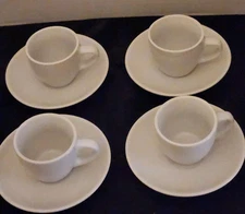 ESSENTIAL HOME White ESPRESSO SET 3oz. Cups 8 Pieces with Box.