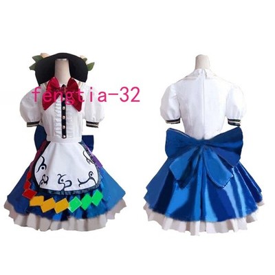 NEW Touhou Project Hinanawi Tenshi Dress Cosplay Custome with Hat Outfit Unisex 