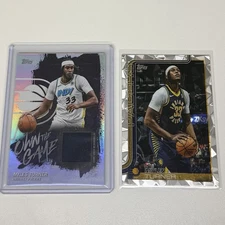 2025-26 Topps (2) Card Lot Myles Turner Holo Game Used Relic + Diamante Pacers