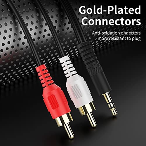 3.5mm to 2 Male RCA Cable - Stereo Audio Adapter Braided Hi-Fi Sound 6FT - Picture 3 of 8