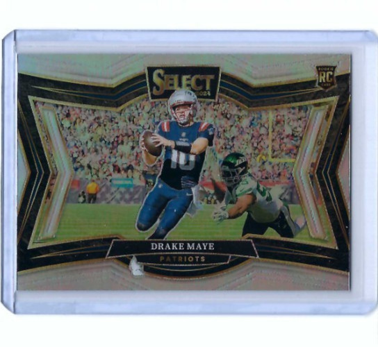 2024 Panini Select Drake Maye Field Level Silver Prizm RC Patriots Quarterback