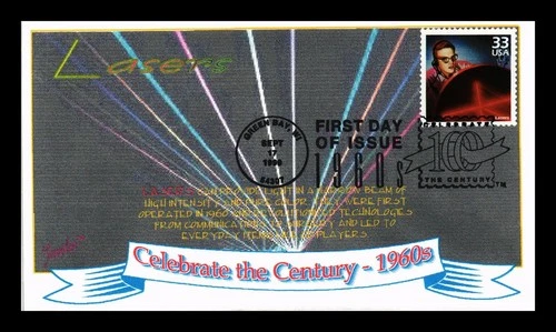 US COVER LASERS 1960S CELEBRATE CENTURY FDC JUVELAR LIMITED EDITION 16 OF 25