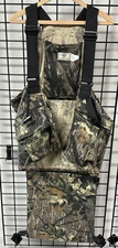 VTG Mossy Oak Camo Turkey Hunting Concealment Vest XL Padded Seat Cushion USA