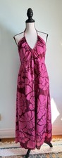 MINKPINK Magenta Floral Halter Midi Dress Size XL