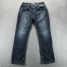 BKE Jeans Mens 34x30 Blue Tyler Straight Leg Dark Wash Faded Stretch Denim