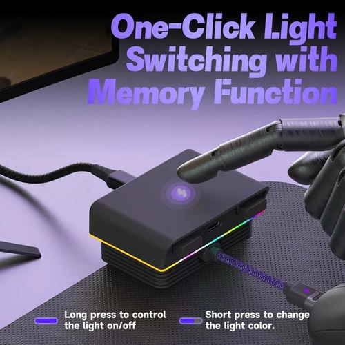 RGB Mouse Magnetic Type-C Charging Dock For Logitech G PRO X SUPERLIGHT 2/G502X - Zdjęcie 11 z 16