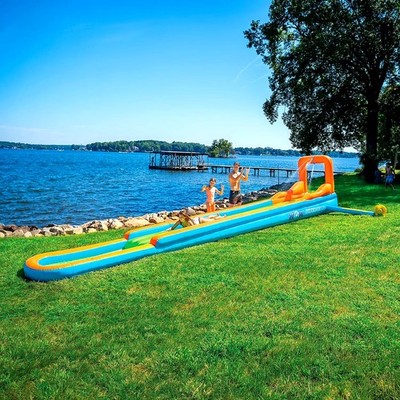 30 ft Inflatable Water Slide Air Glide Outdoor Lawn Slip Slide With Blower