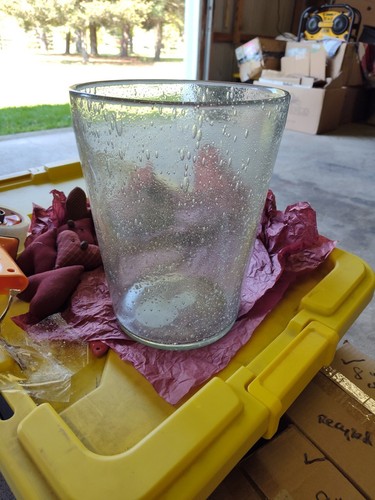 POTTERY BARN NINE INCH BUBBLE GLASS HURRICANE NEW CLEAR - Picture 8 of 8
