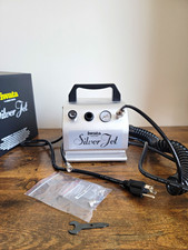 Iwata Silver Jet Portable Electric Airbrush Compressor w/ Hose, Cord, Fittings