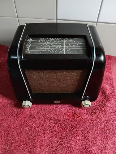 Vintage Radio Mullard Mas 1001D 1952 . Top Order in Brown Bakelite Restored !