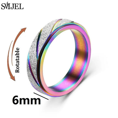 Rosegold Edelstahl Angst Ring Damen Herren Zappelt Spinner Ringe Verlobte