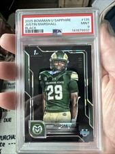 2025 BOWMAN U SAPPHIRE #135 JUSTIN MARSHALL /10 BLACK POP 1 PSA 9