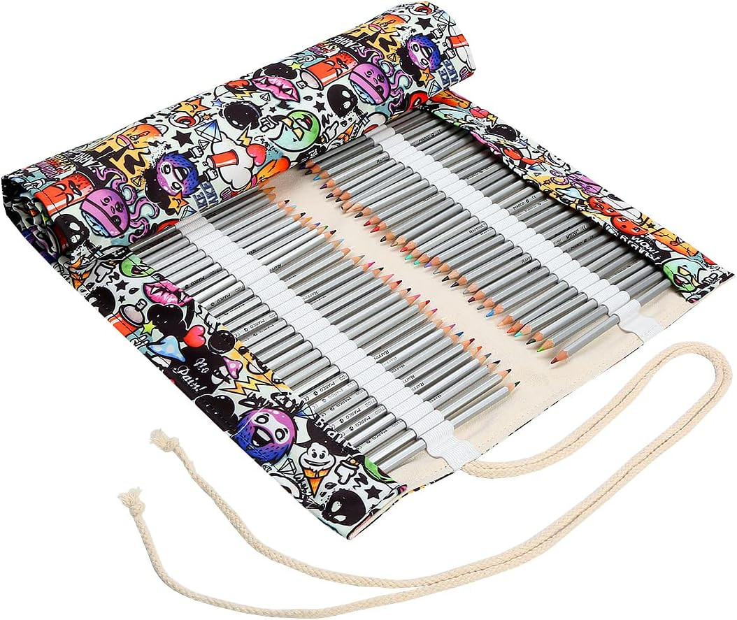 168 Slot Pencil Roll Organizer Travel Case Holder for Waterc