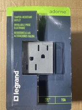 Adorne ARTR152M4 Dual Tamper-Resistant Outlet 15A , Graphite LeGrande