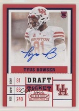 2017 Panini Contenders Draft Picks Ticket Blue Foil Tyus Bowser #296 Auto 0c6