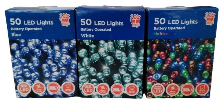 50 CHRISTMAS PARTY SUP-BRITE LED STRING LIGHTS 4.9M LONG BATTERY OPERATED LIGHTS - Image 2 of 3