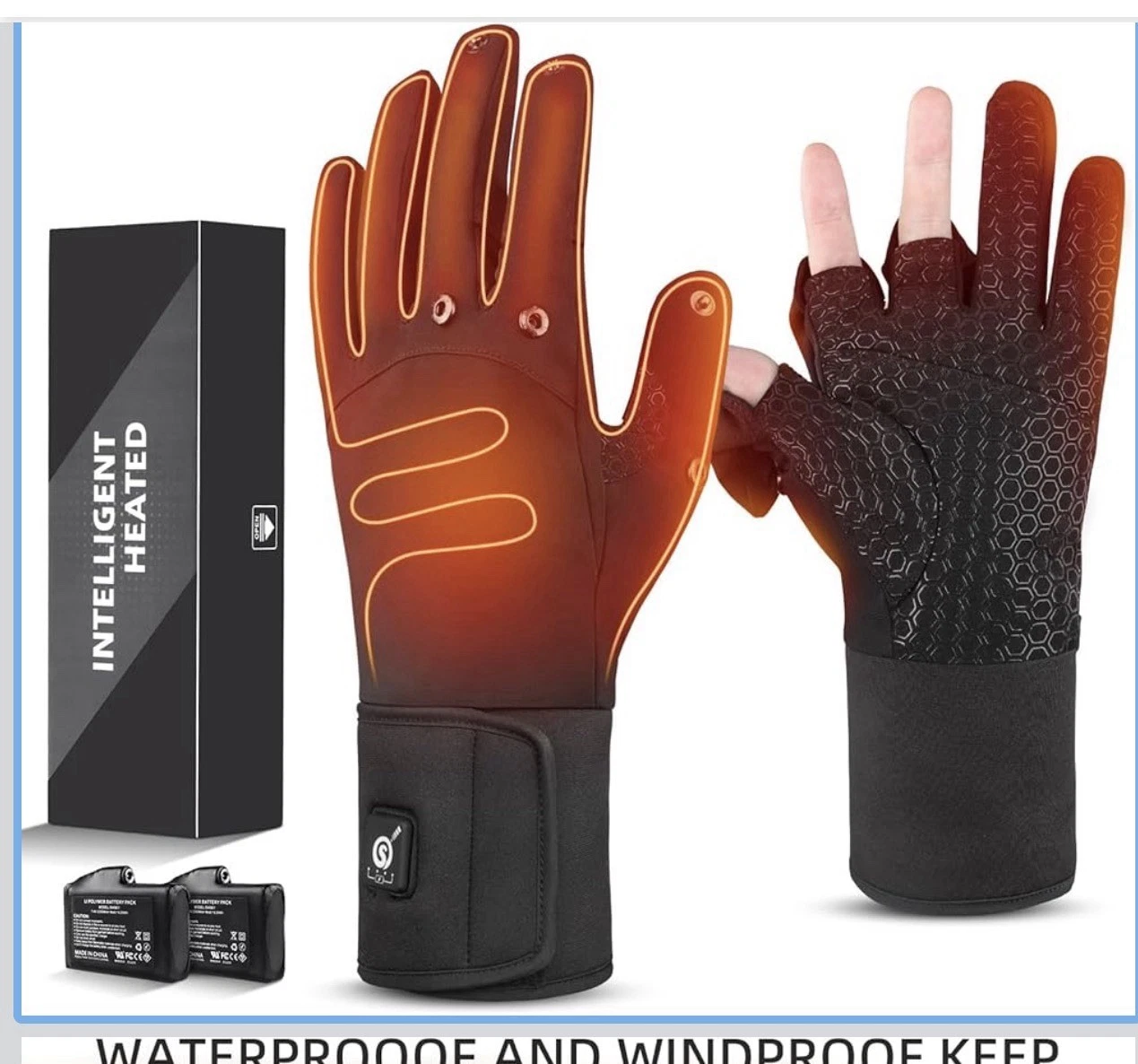 Heated Glove Liners for Men & Women, Thin Flexible Rechargeable Electric Gloves