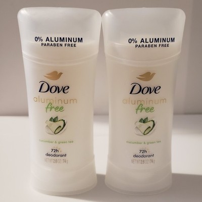Dove 0% Aluminum Paraben Free Deodorant Cucumber & Green Tea Scent (2 Pack)