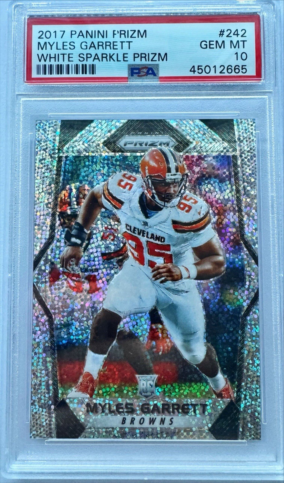 2017 Panini Prizm Myles Garrett White Sparkle PSA 10!! Pop 5!!!