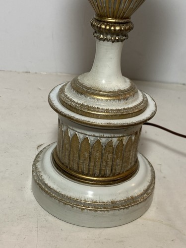 Vintage Stiffel Brass & Enamel Hollywood Regency Table Lamp 32.5” 3-Way Switch - Picture 4 of 19