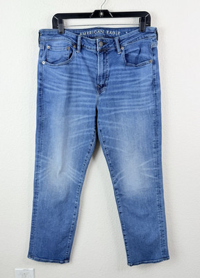 American Eagle AirFlex+ Original Straight Jeans Men s 34x30 Light Wash Stretch