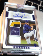 2022 THREE AND TWO BASEBALL ARRON ASHBY SSP ROOKIE BLUE DUAL PATCH AUTO 30/32