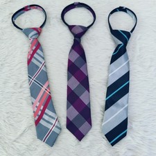 Lot of 3 Boys 2-5 Years Little Prince Couture Adjustable Ties Stripe Plaid Zip