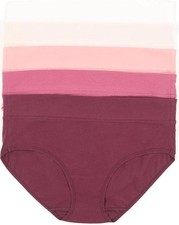 Felina Ladies' 5 Pack Pima Cotton Wide Waistband Hipster, Multi, Small
