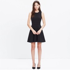 Madewell The Anywhere Dress Size 4 Black Fit & Flare Paneled Neoprene Lined