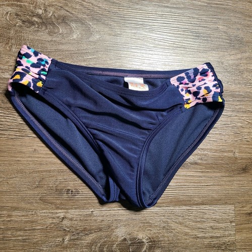 Cat & Jack Girls 2 Piece Swimsuit Pink & Navy Cheetah Multicolor Tankini Top - Picture 7 of 10