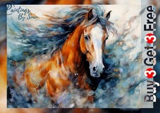 Horse Portrait 5"x7" Print on Matte Paper | Horse Lover Wall Art