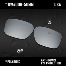 Silver Chrome Polarized Replacement Lens for Ray-Ban Meta Wayfarer RW4012-50mm