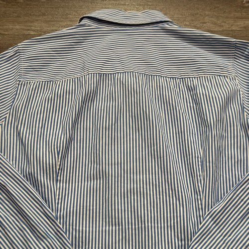 J CREW Shirt Womens Medium Blue Stripe Haberdashery Button Up Cotton Stretch - Picture 6 of 9
