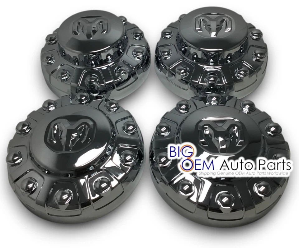 Ram 4500 5500 2019-2025 juego de tapacubos central de rueda cromados delanteros traseros de 19,5" OEM Foto 3 de 4